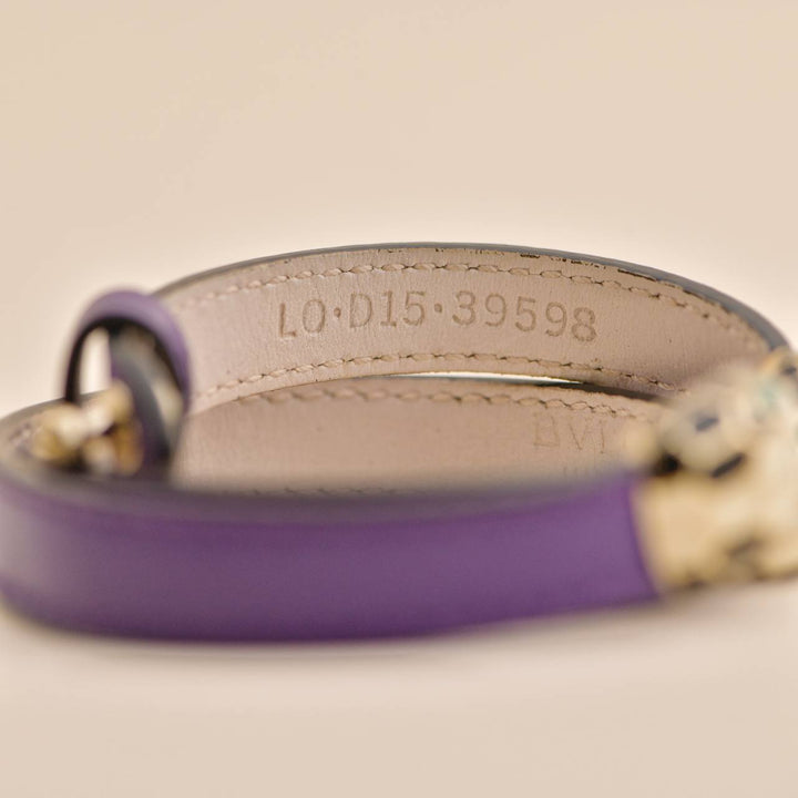 preowned Bvlgari Serpenti Forever Enamel Purple Leather Bracelet