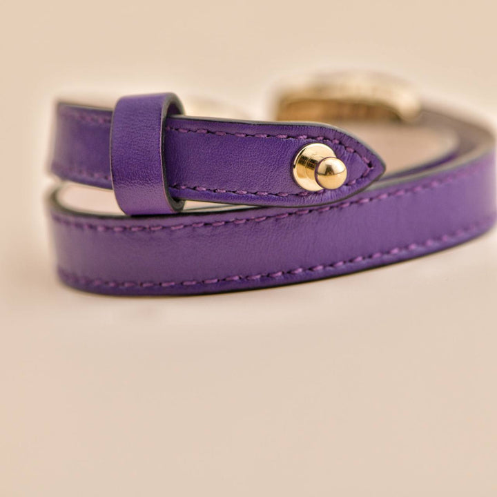 Bvlgari Serpenti Forever Enamel Purple Leather Bracelet