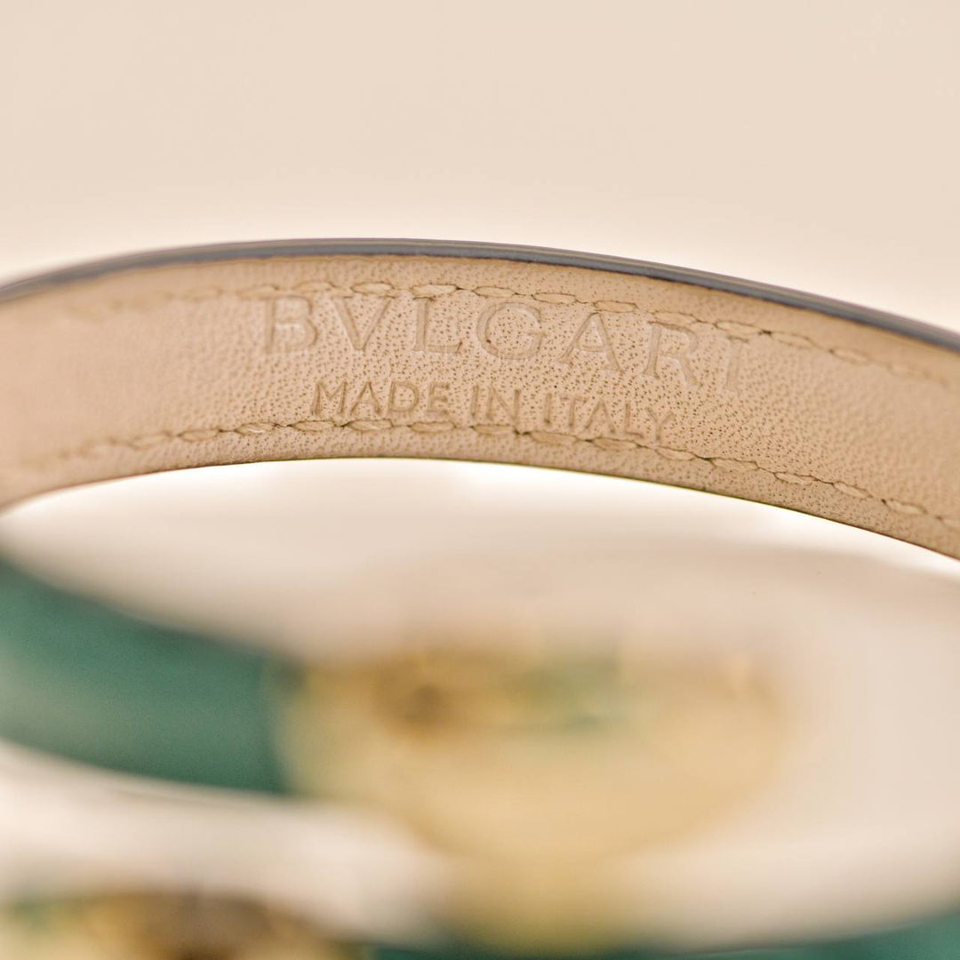 Preowned Bvlgari Serpenti Forever Enamel Leather Bracelet