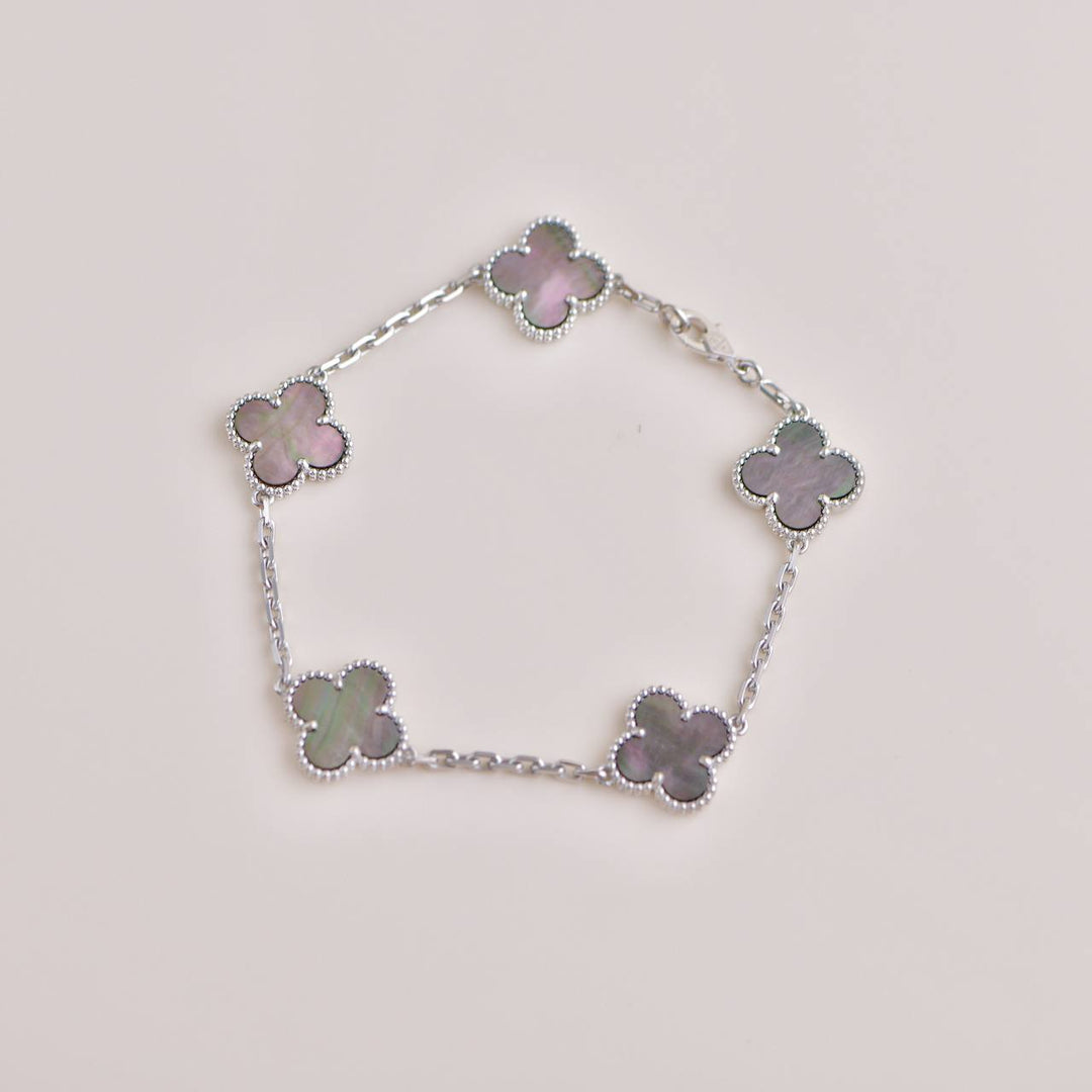 Van Cleef Arpels Vintage Alhambra Grey Mother of Pearl Motif