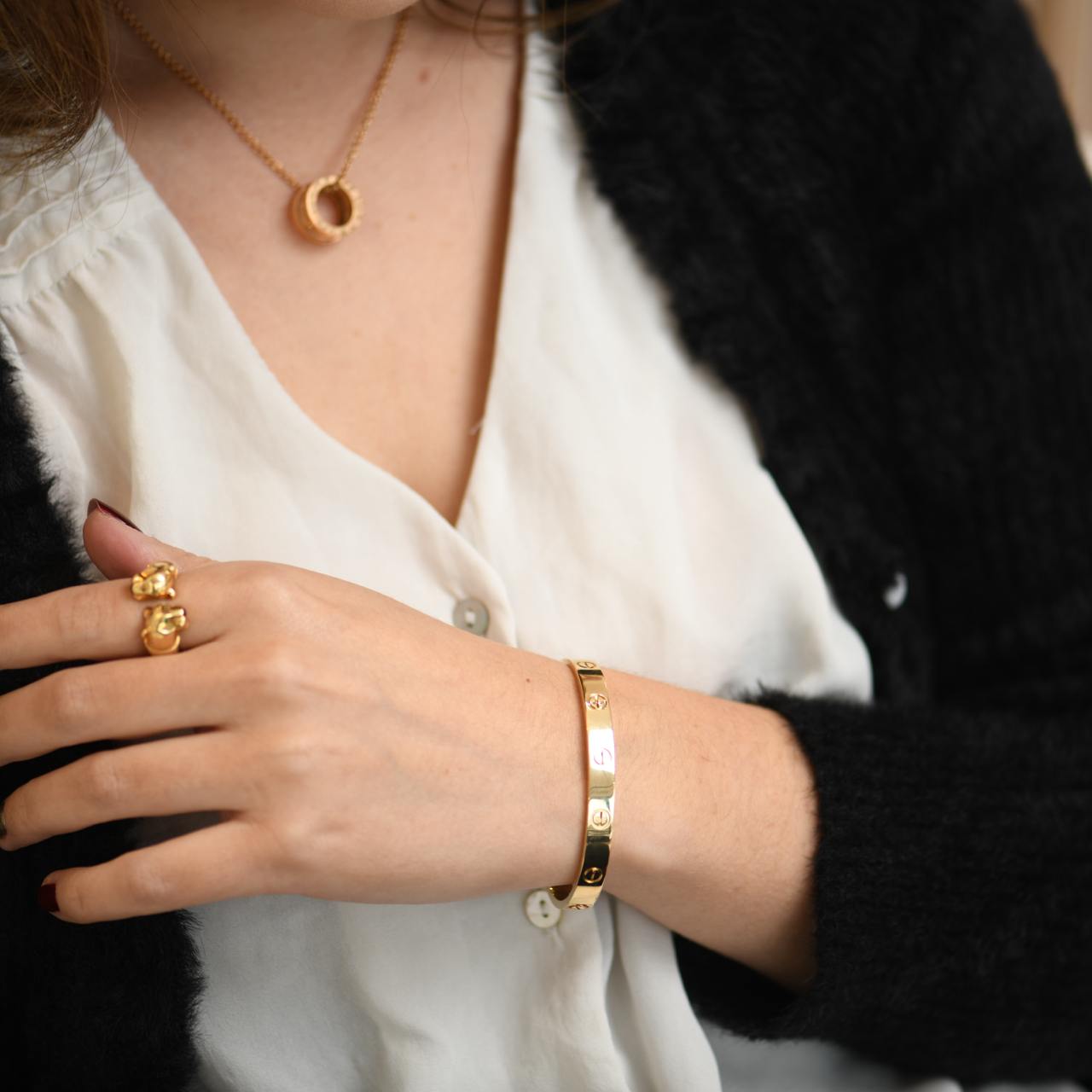 Cartier Love 18k Yellow Gold Bracelet Size 16 – Dandelion Antiques