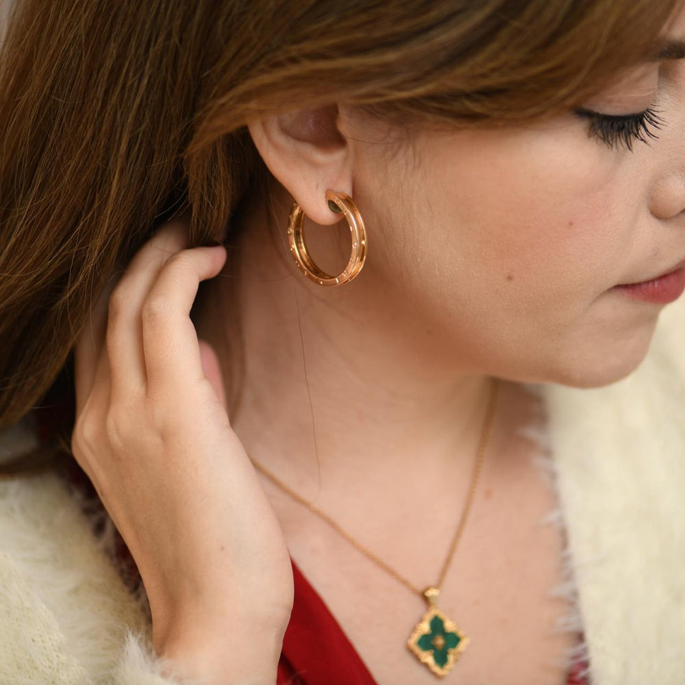 Second Hand Bvlgari B.Zero1 18K Rose Large Gold Hoop Earrings