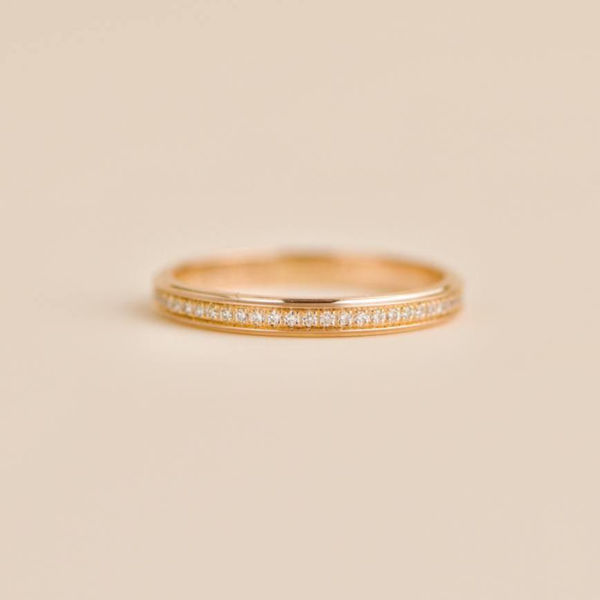 cartier 18k ウェディングバンド　リング　51 Cartier D'Amour Diamond Wedding Ring 18K Rose Gold Size 51