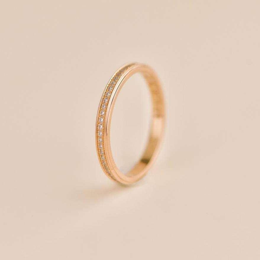 Cartier D'Amour Diamond Wedding Ring 18K Rose Gold Size 51