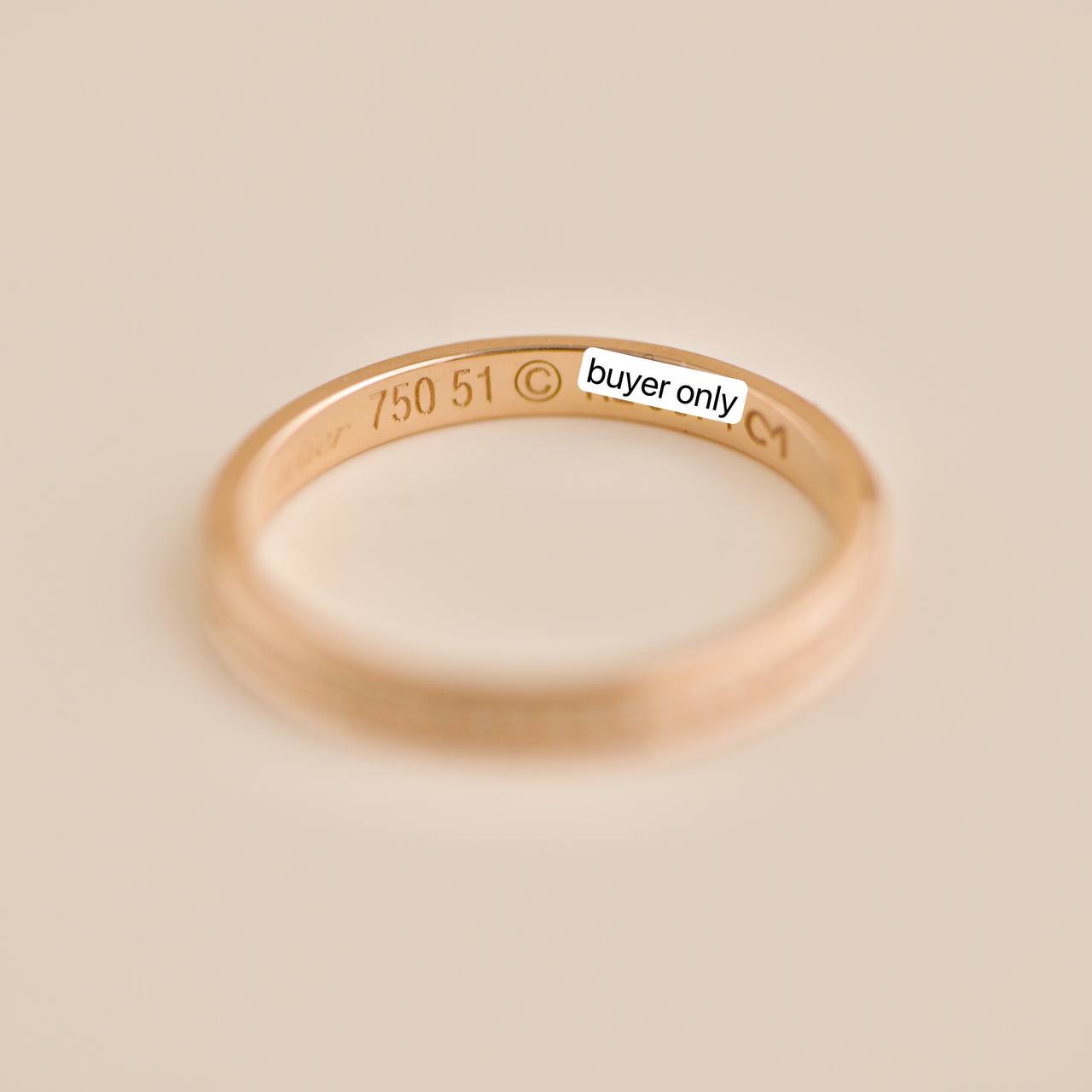 Cartier D'Amour Diamond Wedding Ring 18K Rose Gold Size 51