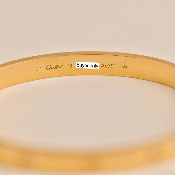 Second Hand Cartier Love 18k Rose Gold Bracelet Size 18