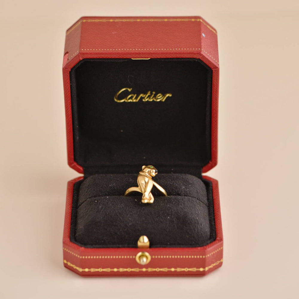 Cartier Panthère De Cartier 18k Yellow Gold Tsavorite Ring Size 55