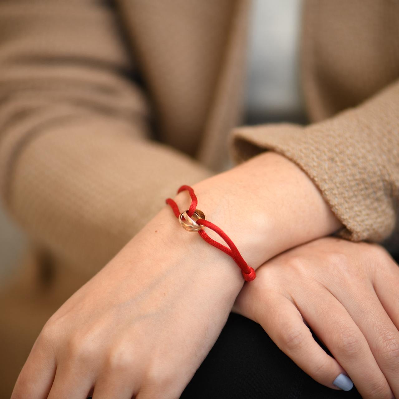Cartier Trinity 18K Rose Gold Red Cord Bracelet Dandelion Antiques