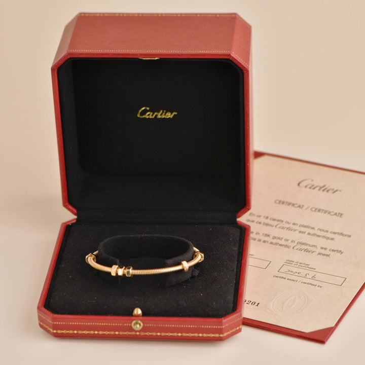 Preowned Cartier Ecrou de Cartier 18K Rose Gold Bracelet Size 18