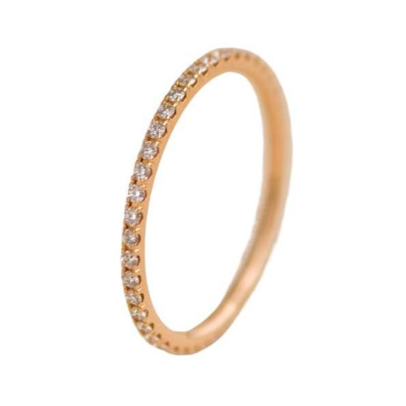 Van Cleef & Arpels Félicité Diamond 18K Rose Gold Wedding Band Ring Size 54