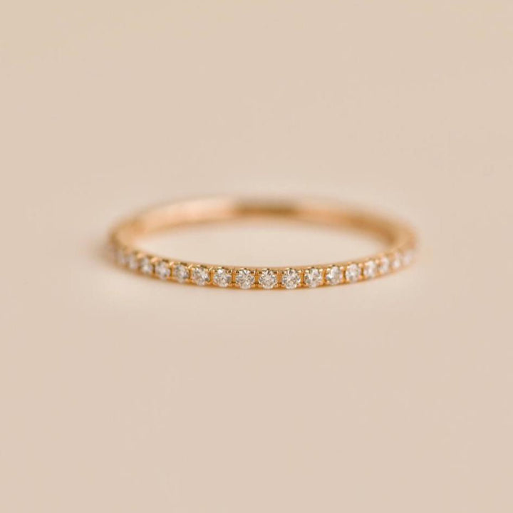 Van Cleef & Arpels Félicité Diamond 18K Rose Gold Wedding Band Ring Size 54