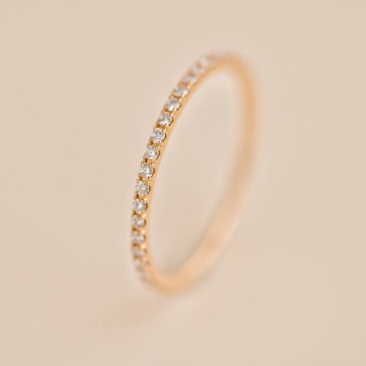 Van Cleef & Arpels Félicité Diamond 18K Rose Gold Wedding Band Ring Size 54