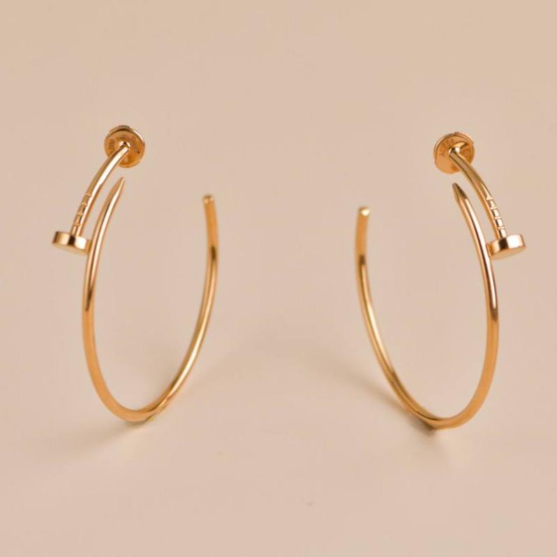 Second Hand Cartier Juste un Clou 18K Rose Gold Hoop Large Model Earrings