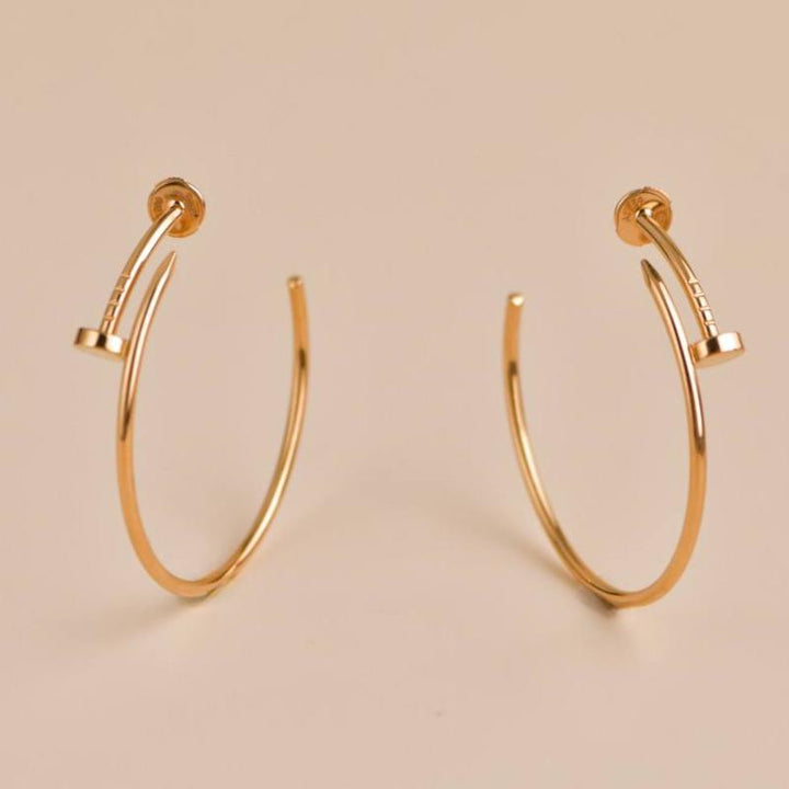 Second Hand Cartier Juste un Clou 18K Rose Gold Hoop Large Model Earrings