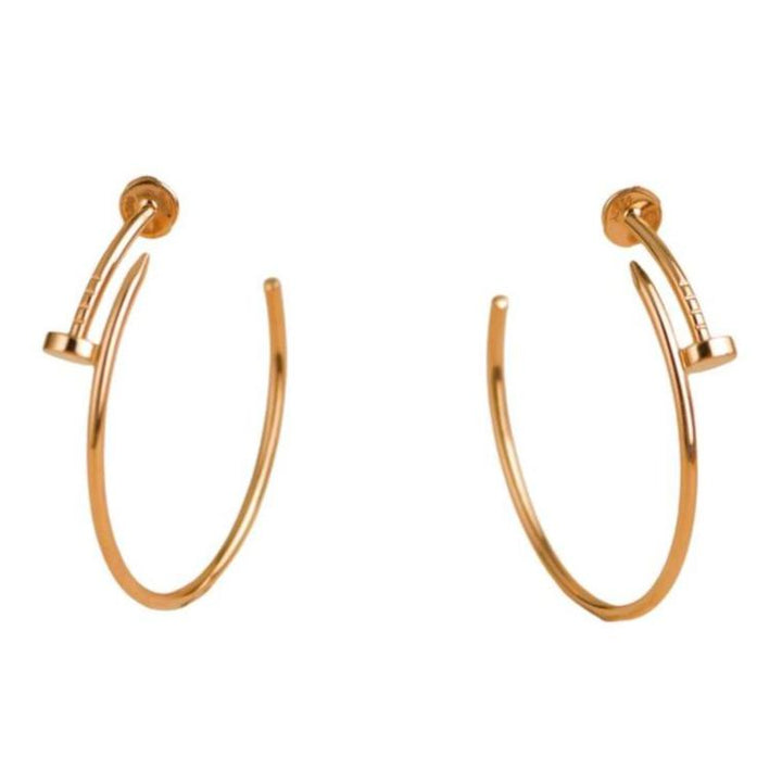 Preloved Cartier Juste un Clou 18K Rose Gold Hoop Large Model Earrings