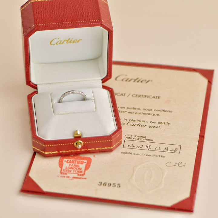 Cartier Ballerine Platinum Diamond Wedding Ring Size 54