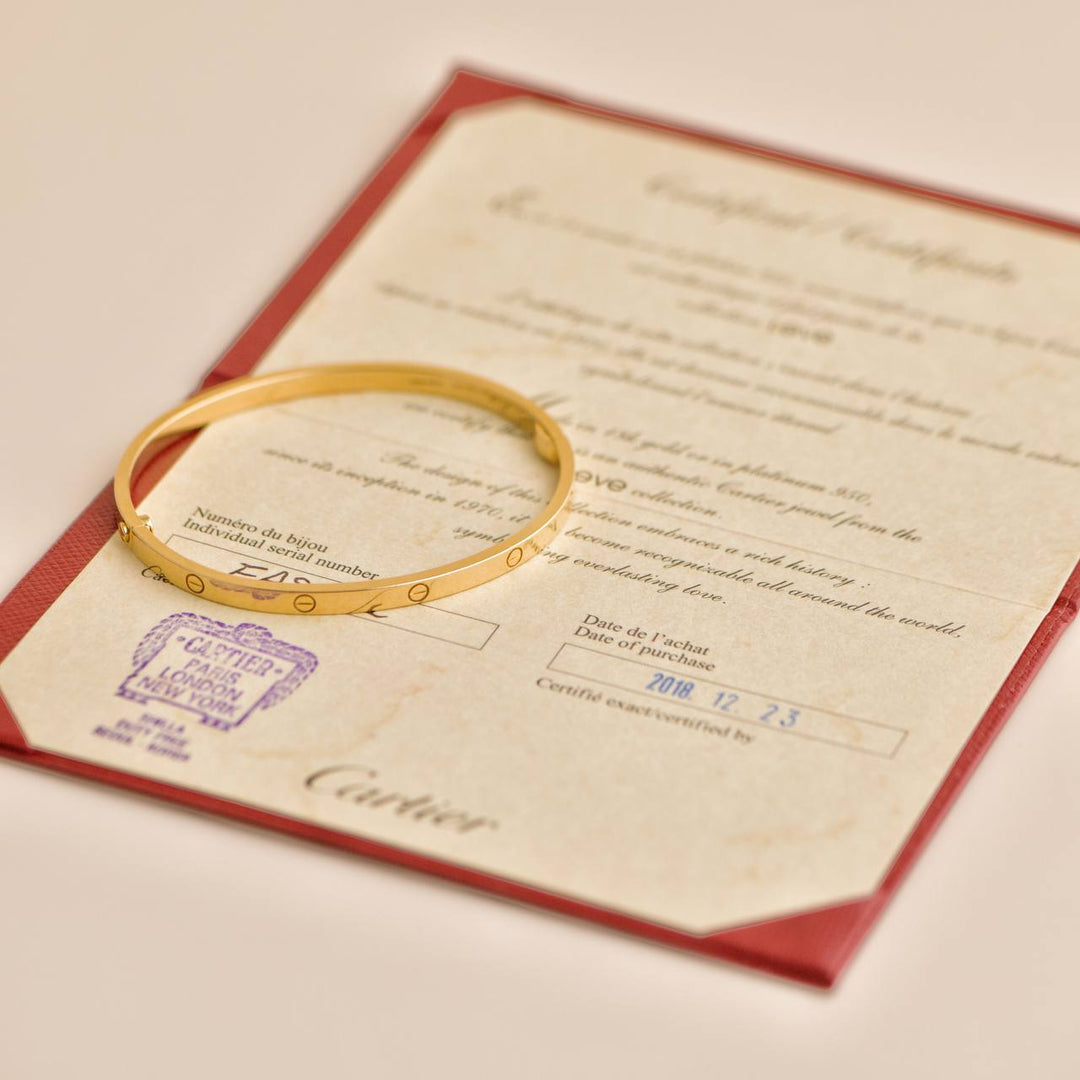 Second Hand Cartier Love 18k Yellow Gold Small Model Bracelet