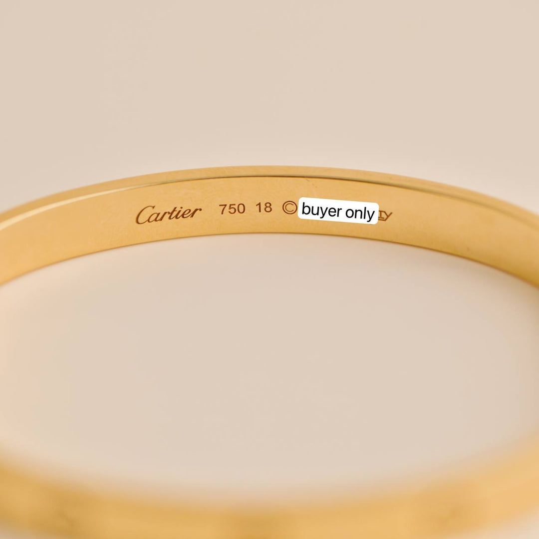 Cartier Love 18k Yellow Gold Bracelet Size 18 – Dandelion Antiques