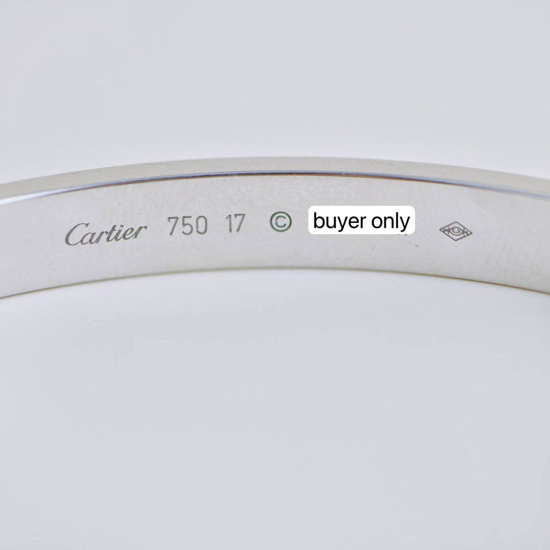 Preowned Cartier Love 18k White Gold Bracelet Size 17