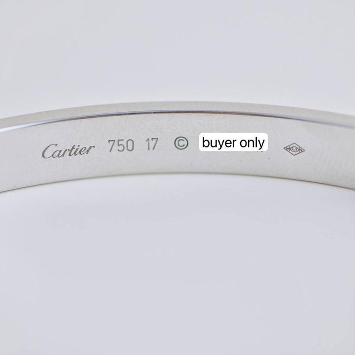 Preowned Cartier Love 18k White Gold Bracelet Size 17