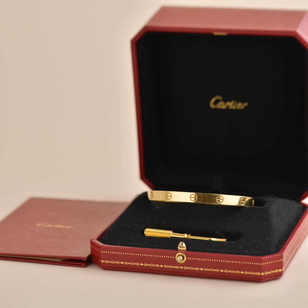 Cartier Love 18K Yellow Gold Bracelet Size 19