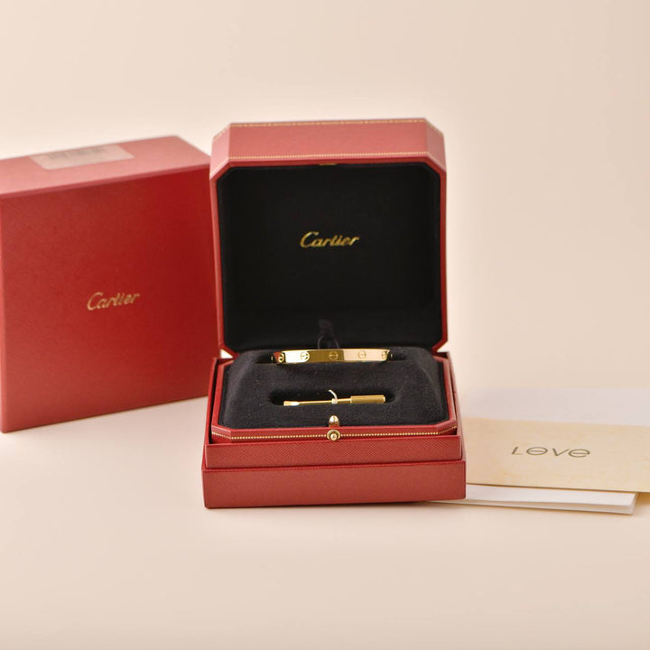 Preowned Cartier Love Bracelet 18K Yellow Gold Size 17