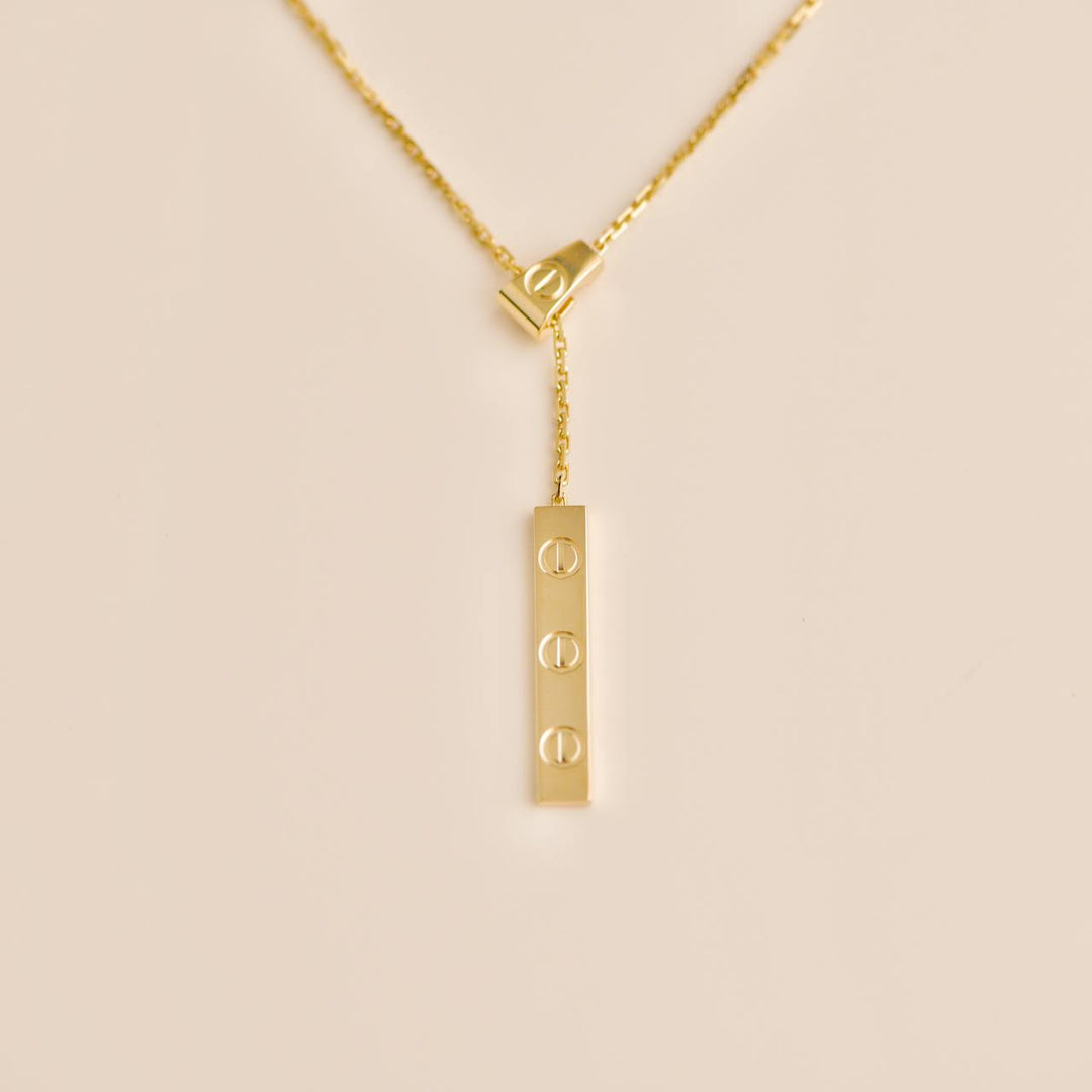 Second Hand Cartier Love 18k Yellow Gold Long Tassels Pendant Necklace