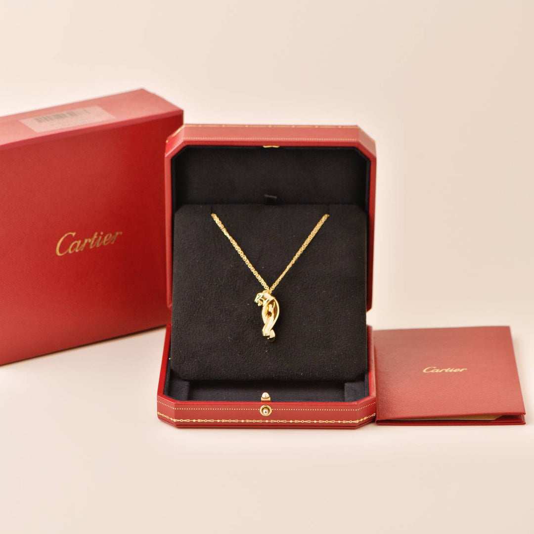 Preowned Cartier Panthère De Cartier 18k Yellow Gold Tsavorite Pendant Necklace