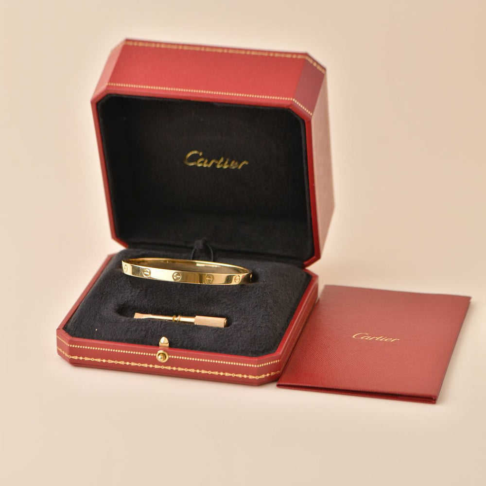 Preowned Cartier Love Bracelet 18K Yellow Gold Size 20