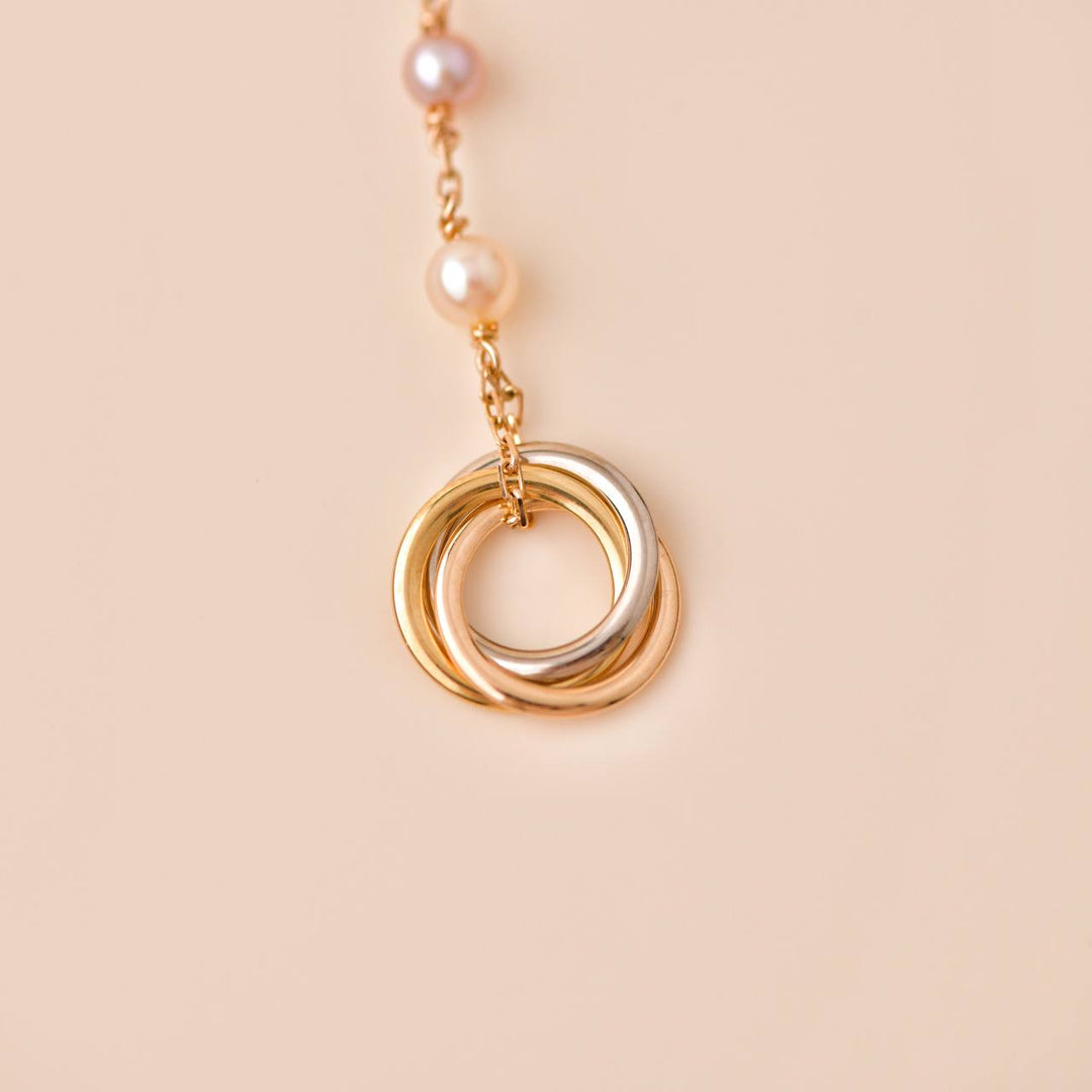 Cartier Trinity Pearl Drop 18K Rose Gold Earrings – Dandelion Antiques