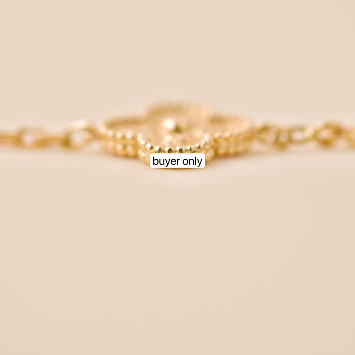 Second Hand Van Cleef & Arpels Vintage Alhambra 5 Motifs Yellow Gold Bracelet