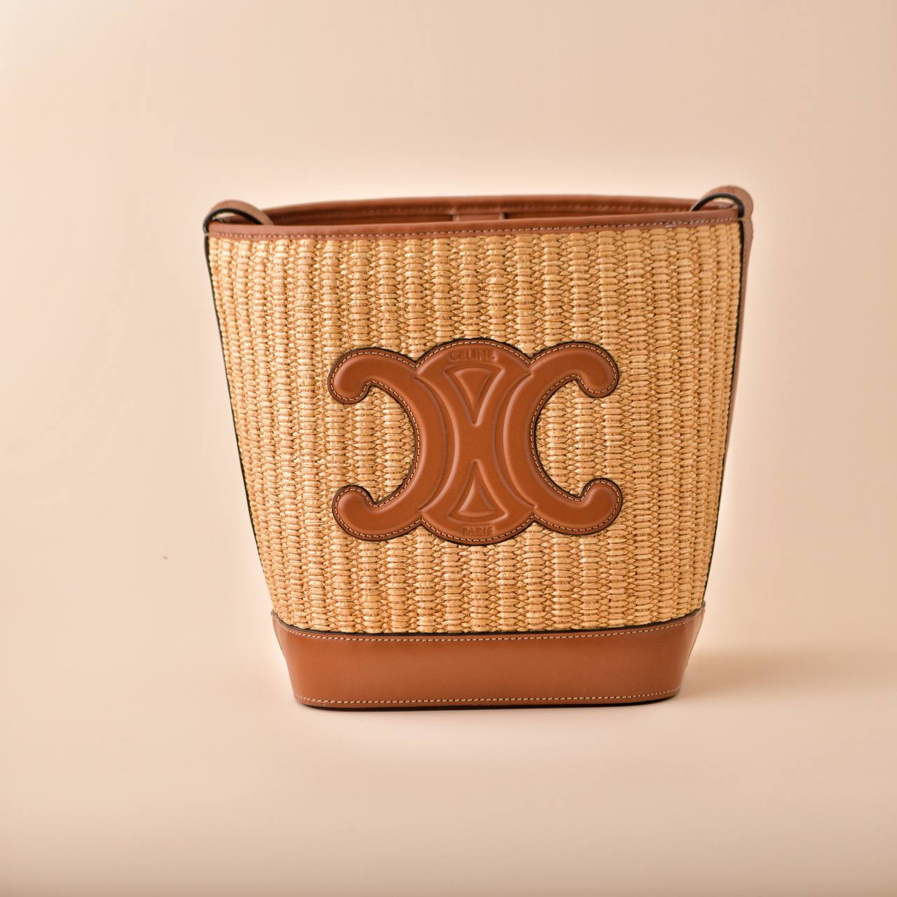 Céline Coir Triumph Raffia Tan Small Bucket Handbag – Dandelion
