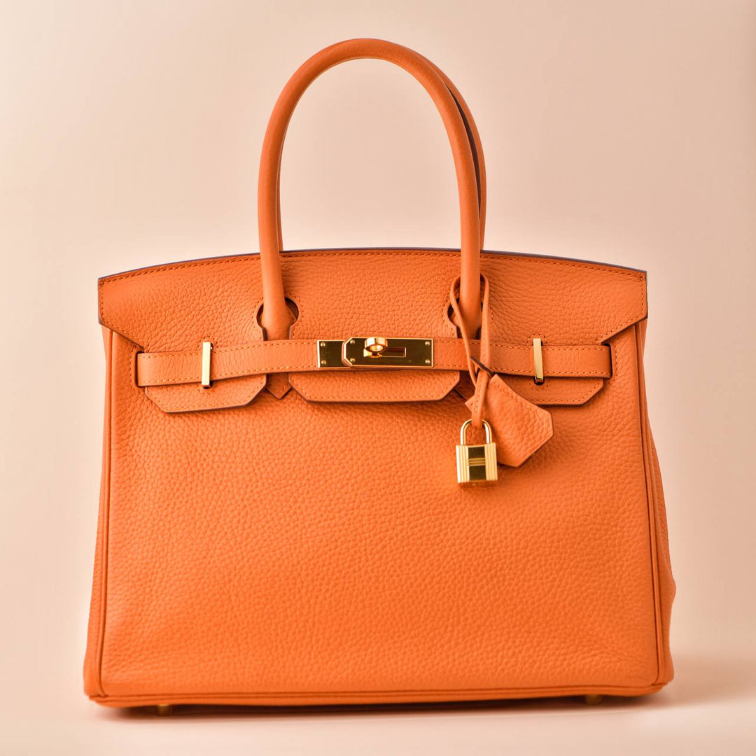 Hermès Birkin 30 Orange Togo Leather Gold Hardware Handbag