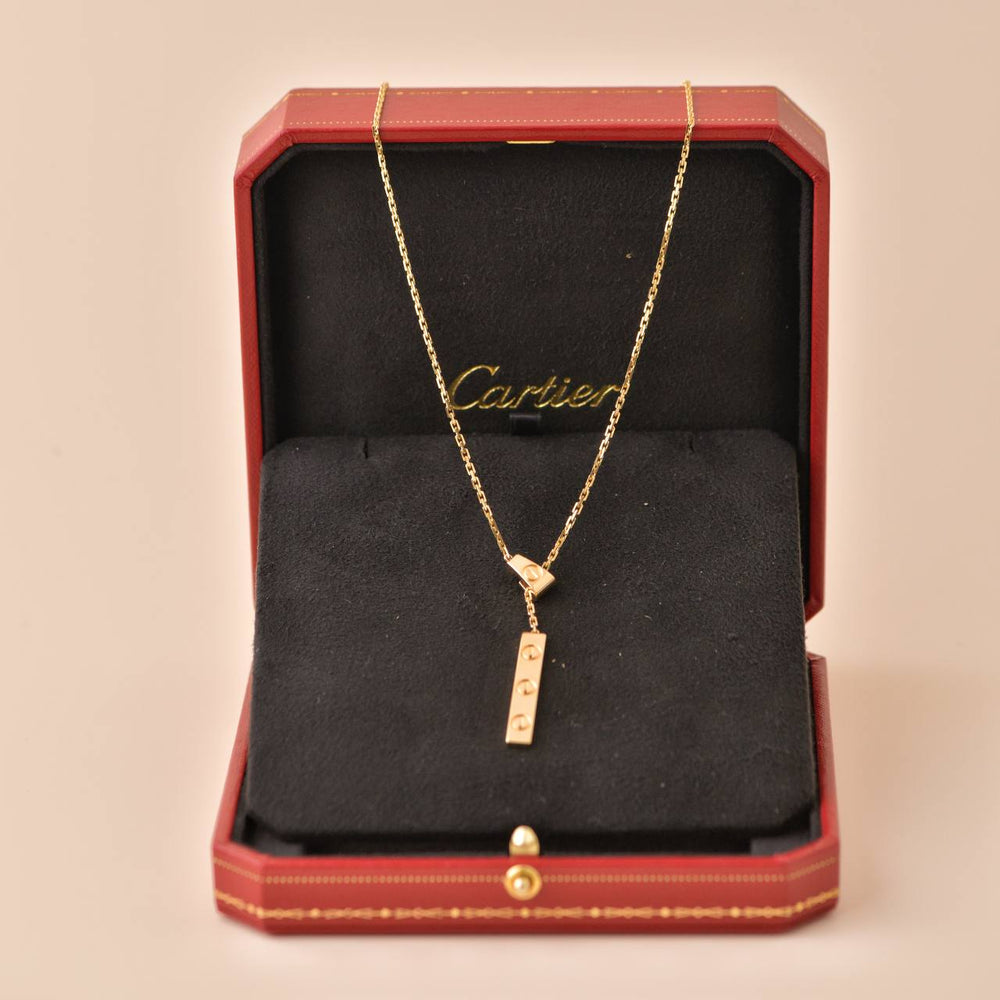 Preowned Cartier Love 18k Yellow Gold Long Tassels Pendant Necklace