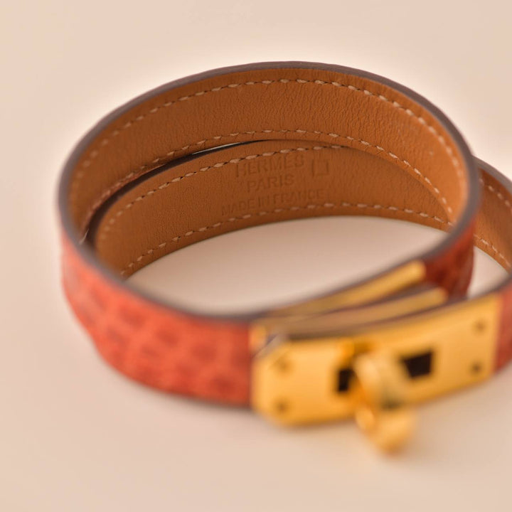 Hermès Kelly Double Tour Crocodile Leather Bracelet T2