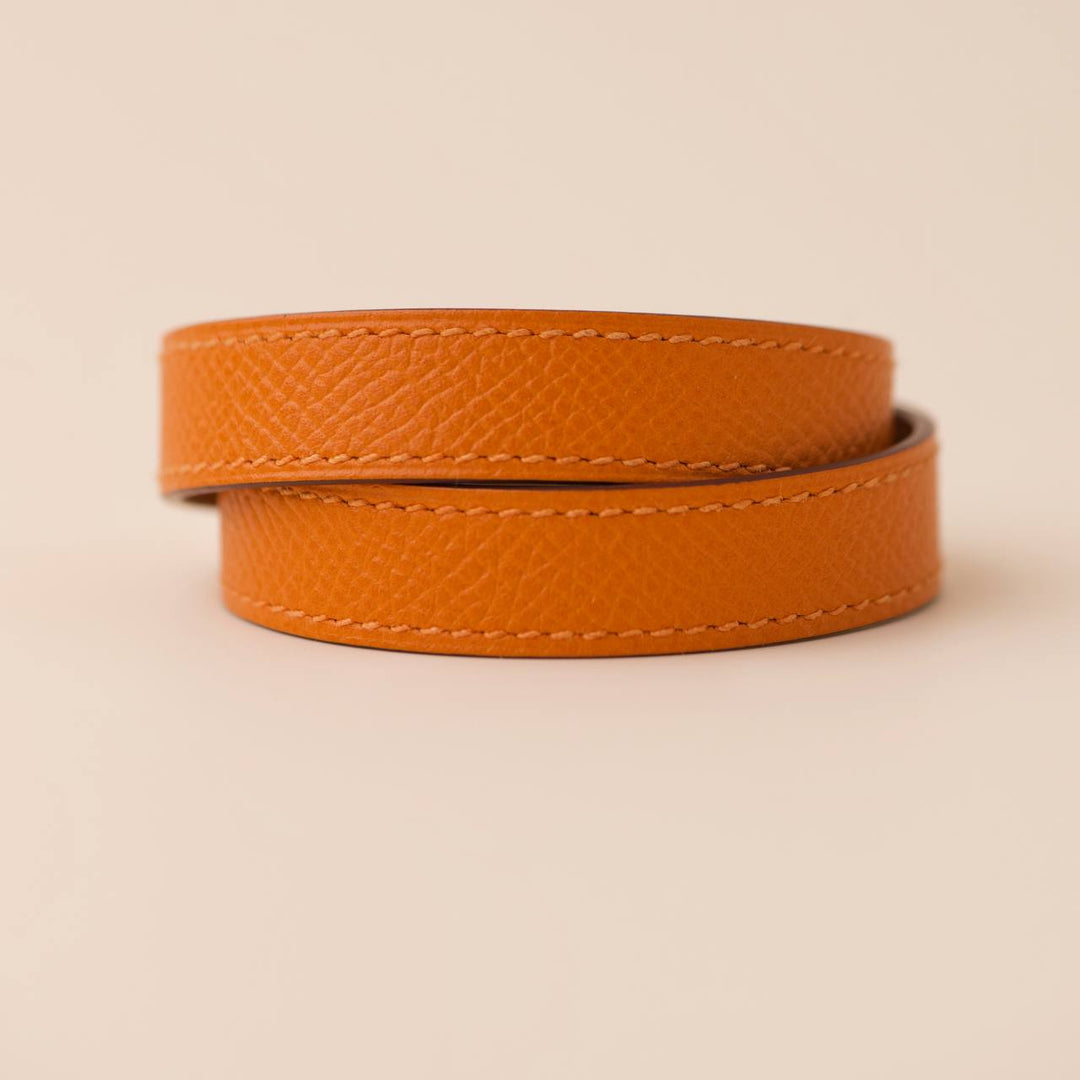 Hermès Kelly Double Tour Orange Leather Gold Hardware Bracelet T2