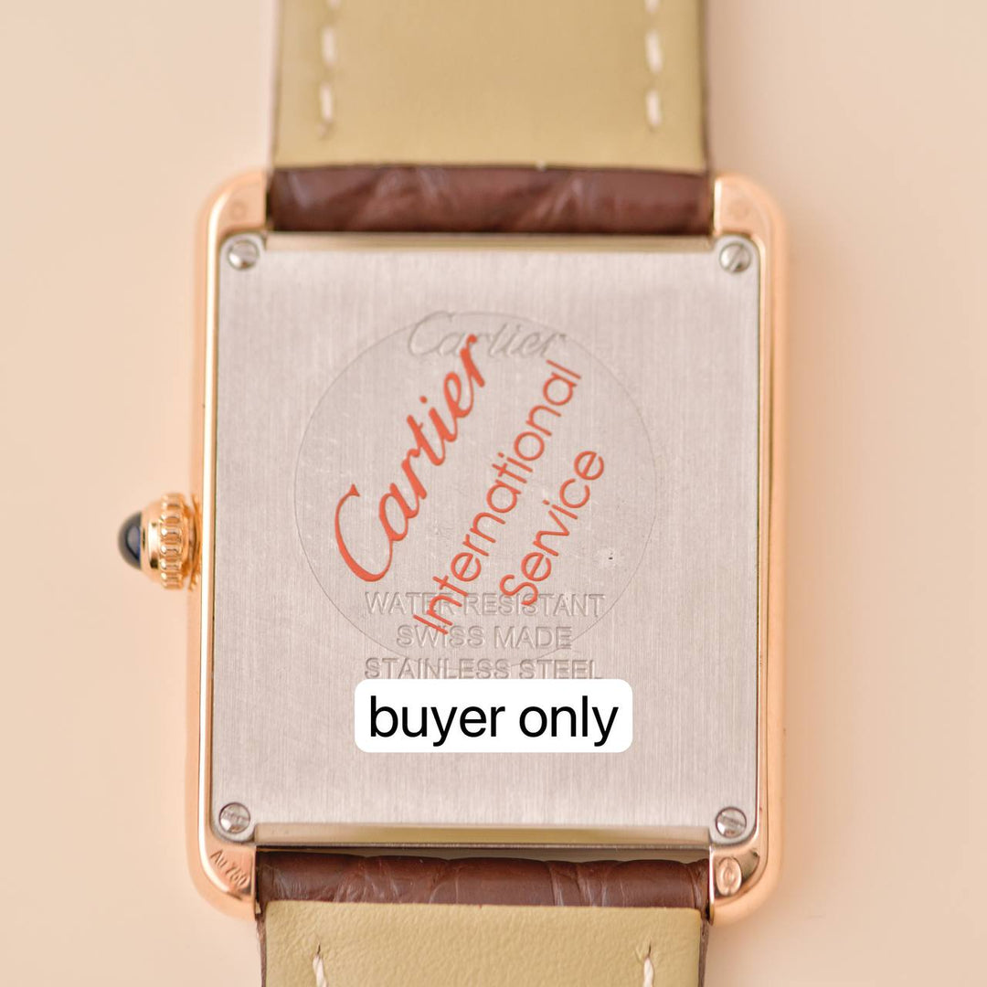 Cartier Tank Solo 18K Rose Gold Brown Leather Wristwatch W5200025