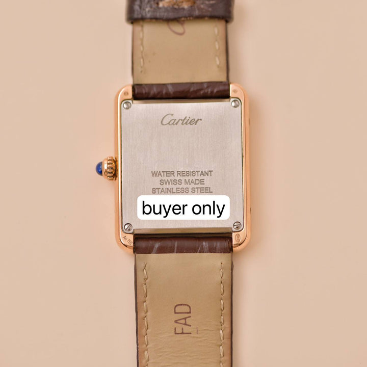 Cartier Tank Solo 18k Rose Gold Brown Leather Wristwatch W5200024