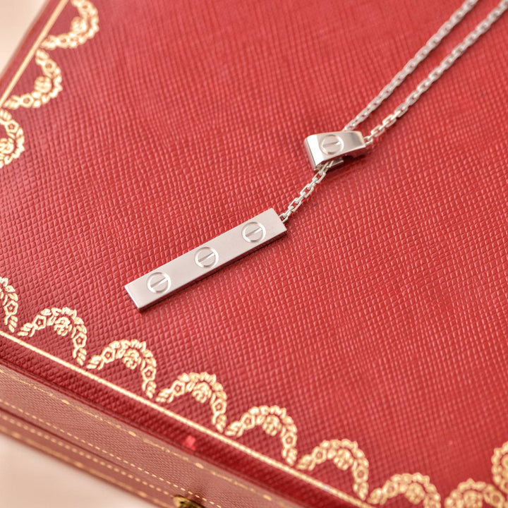 Second Hand Cartier Love 18k White Gold Long Tassels Pendant Necklace