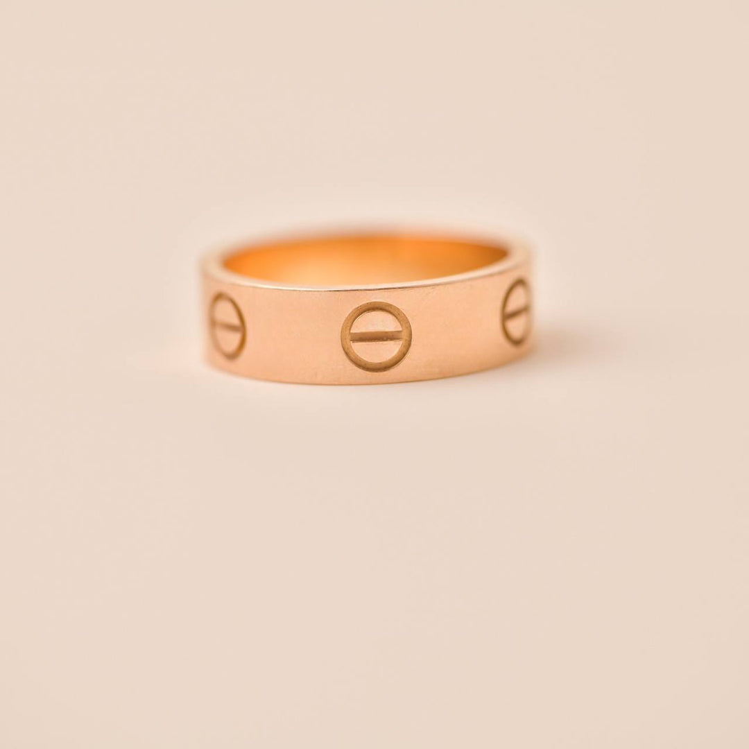 Second Hand Cartier Love 18K Rose Gold Ring Size 52