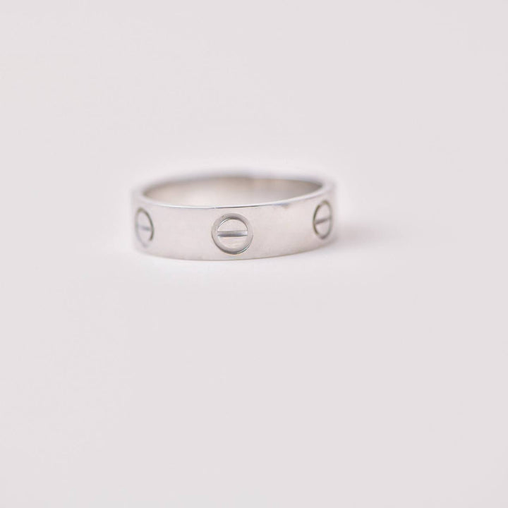 Second Hand Cartier Love 18K White Gold Ring Size 57