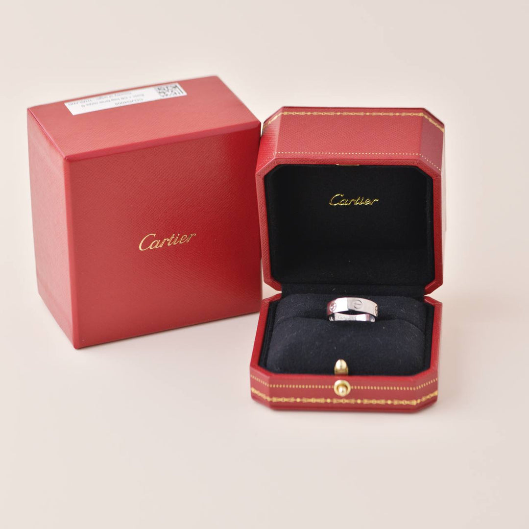 Preowned Cartier Love 18K White Gold Ring Size 57