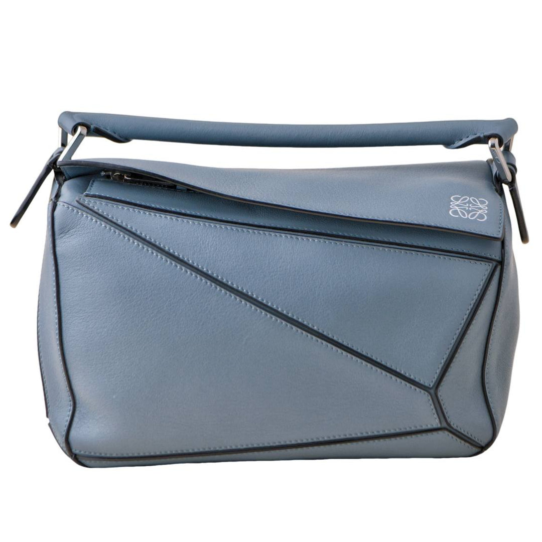 Loewe Small Puzzle Blue Leather Shoulder Crossbody Bag