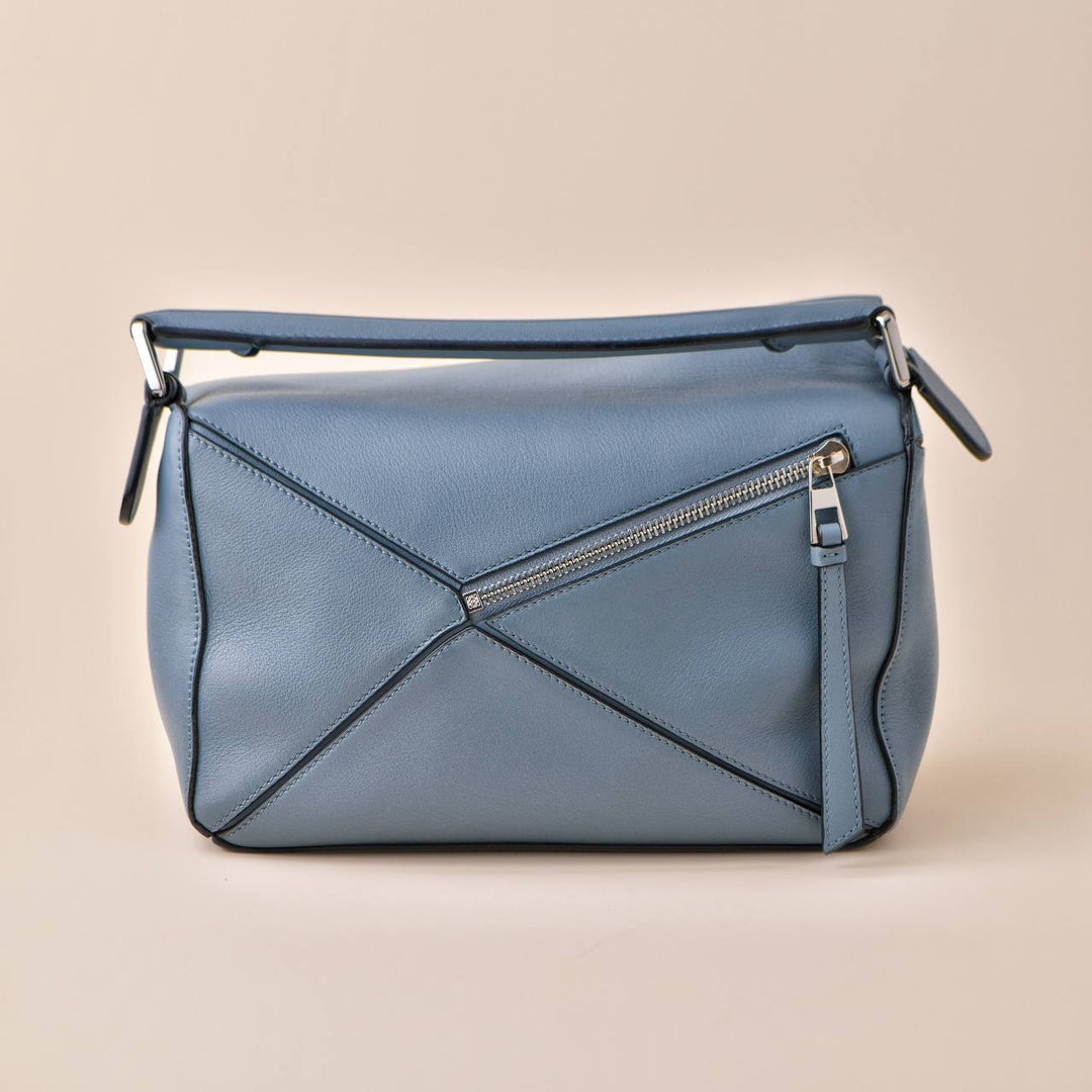 Loewe Small Puzzle Blue Leather Shoulder Crossbody Bag