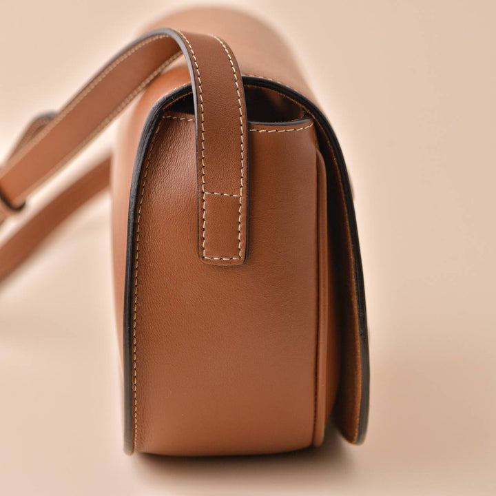 Preowned Céline Folco Cuir Triomphe Calfskin Tan Bag