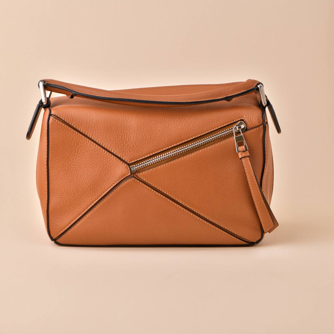 Loewe Small Puzzle Caramel Leather Shoulder Crossbody Bag