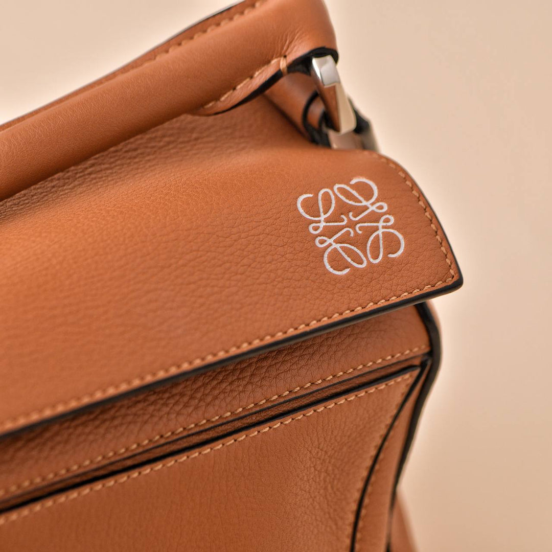 Loewe Small Puzzle Caramel Leather Shoulder Crossbody Bag