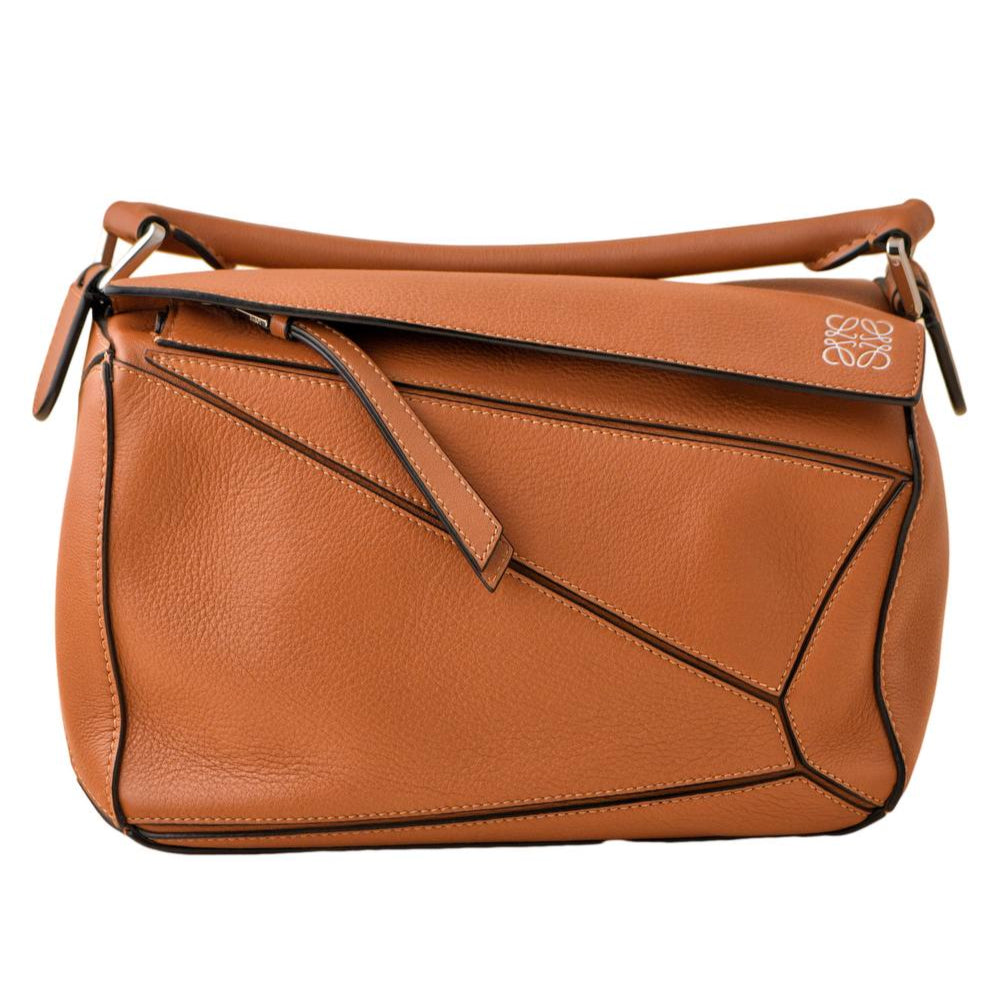 Loewe Small Puzzle Caramel Leather Shoulder Crossbody Bag