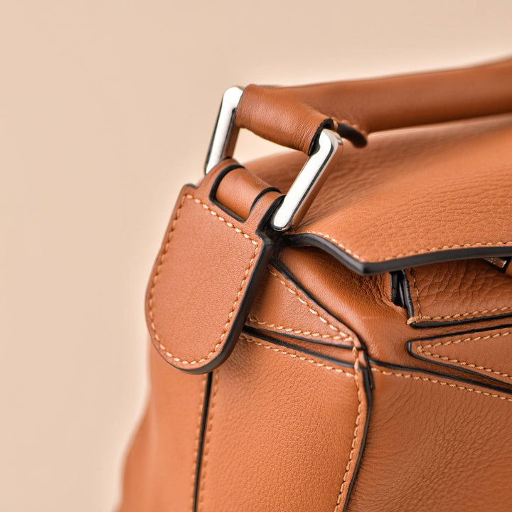 Loewe Small Puzzle Caramel Leather Shoulder Crossbody Bag