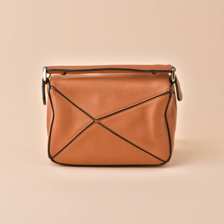 Loewe Mini Puzzle Tan Leather Shoulder Crossbody Bag